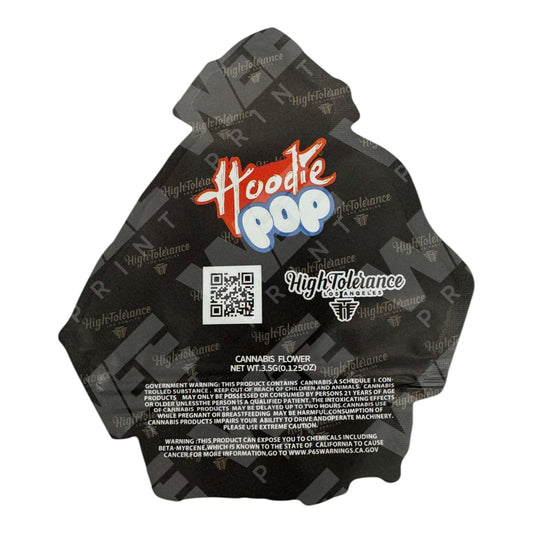 High Tolerance Hoodie Pop 3.5g Mylar bag and Box