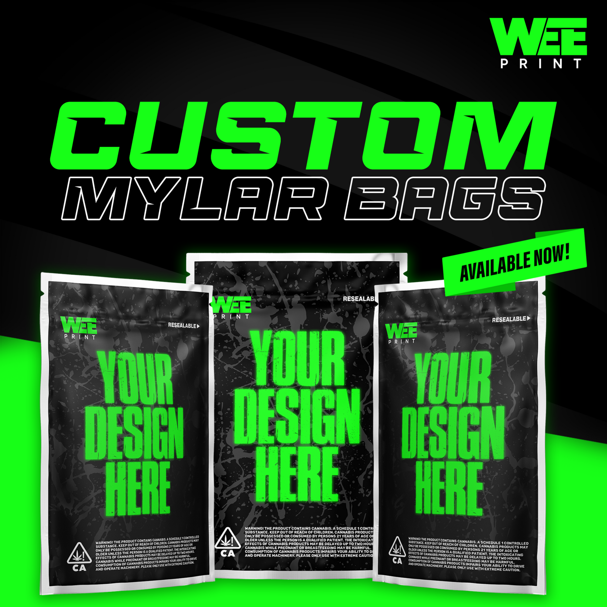 Custom Mylar Bags 3.5-7g Round Edge